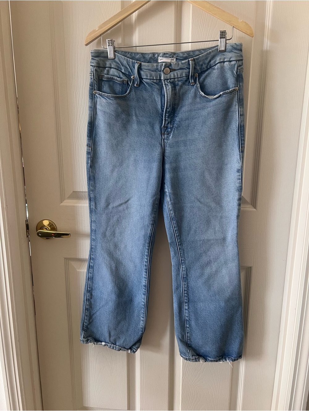 Good American Light Blue Boot Stretch Crop Jeans 8 /29